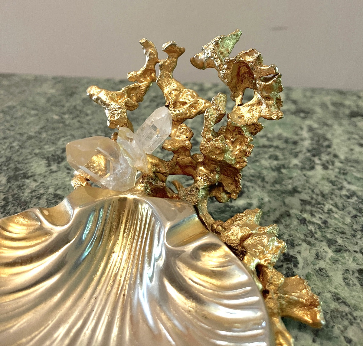 Gilded Bronze And Rock Crystal Empty Pocket Claude Victor Boeltz 1970-80-photo-2