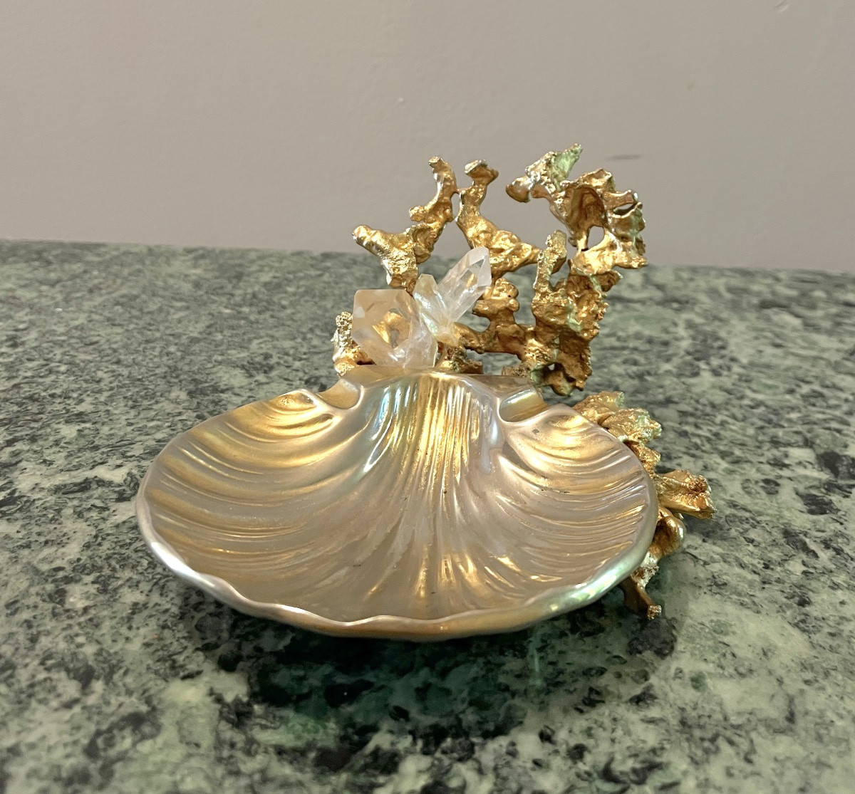 Gilded Bronze And Rock Crystal Empty Pocket Claude Victor Boeltz 1970-80-photo-4