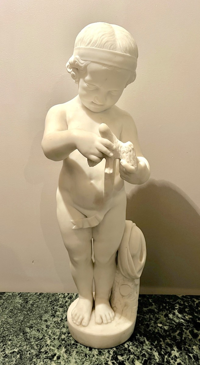 White Marble Sculpture After Charles-antoine Bridan-photo-2