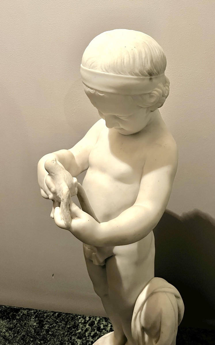White Marble Sculpture After Charles-antoine Bridan-photo-2