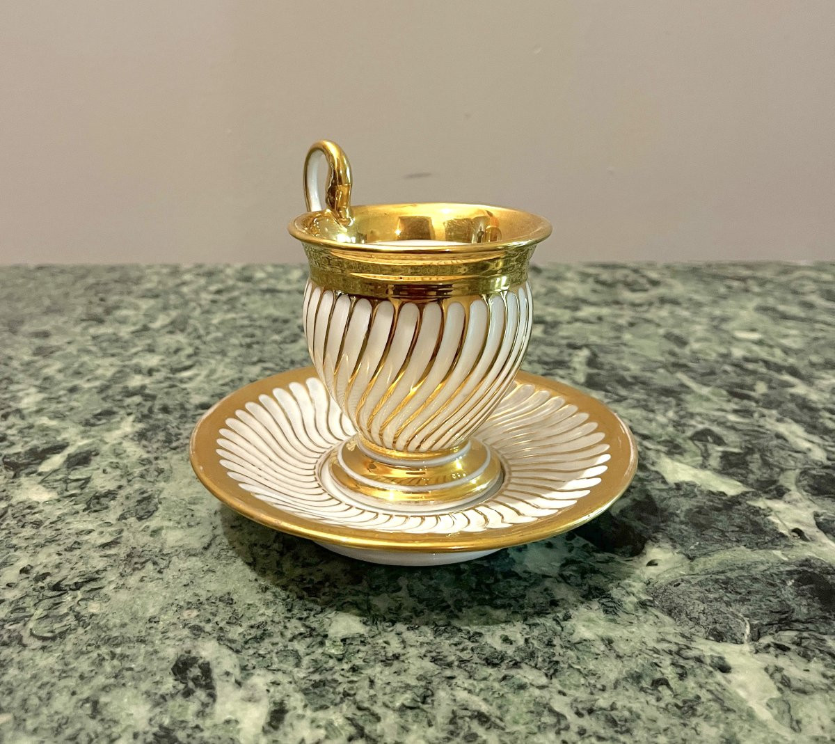 Paris Porcelain Cup And Saucer, Restoration Period -photo-1