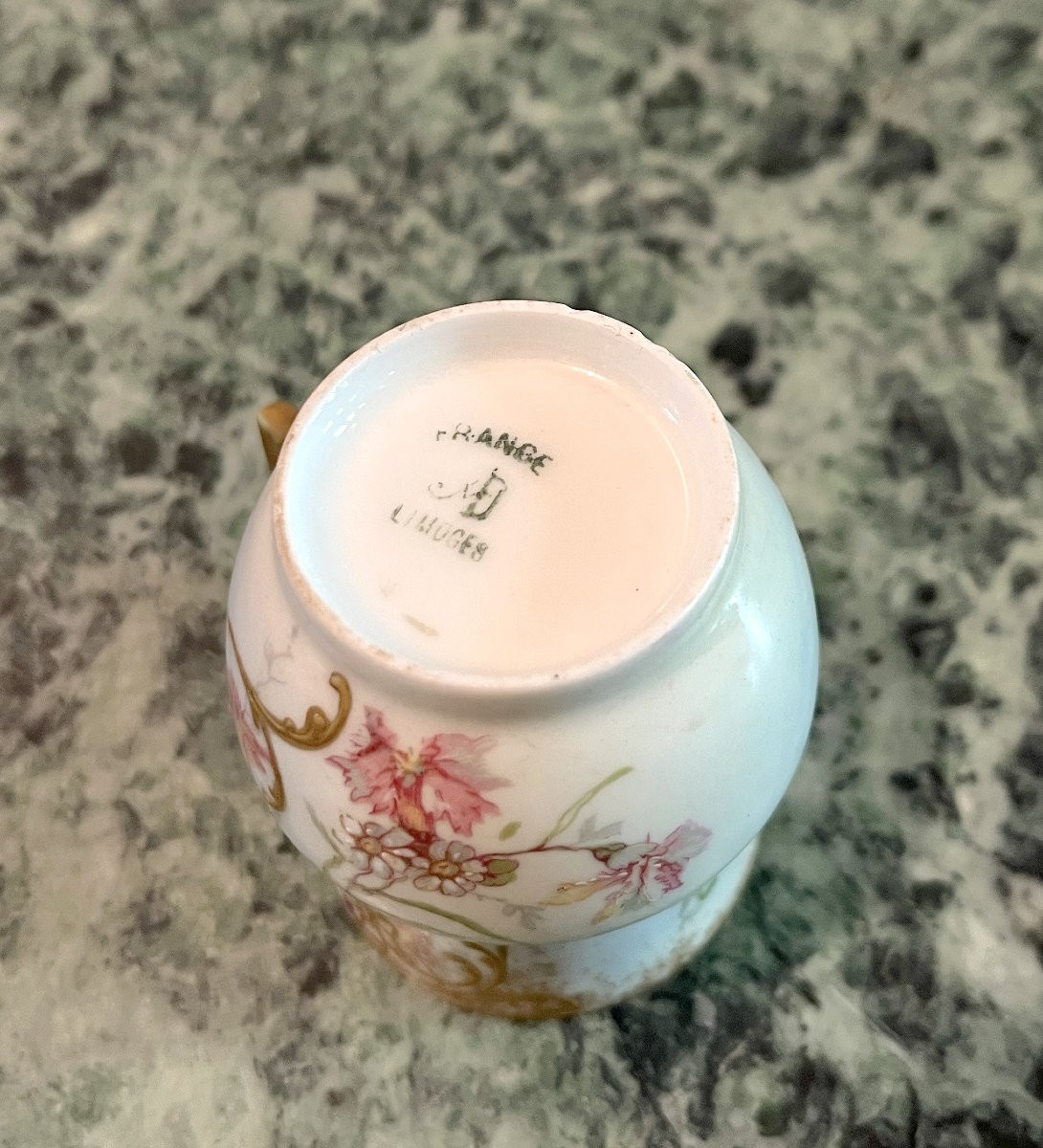 Limoges Porcelain Cup And Saucer, Late 19th Century-photo-4