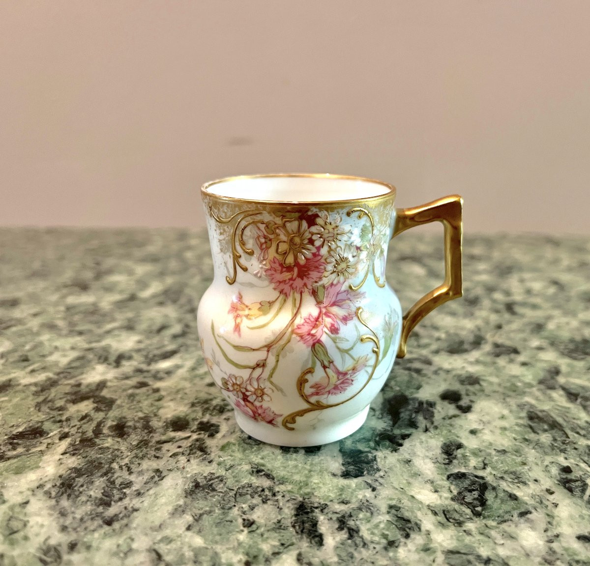 Limoges Porcelain Cup And Saucer, Late 19th Century-photo-6