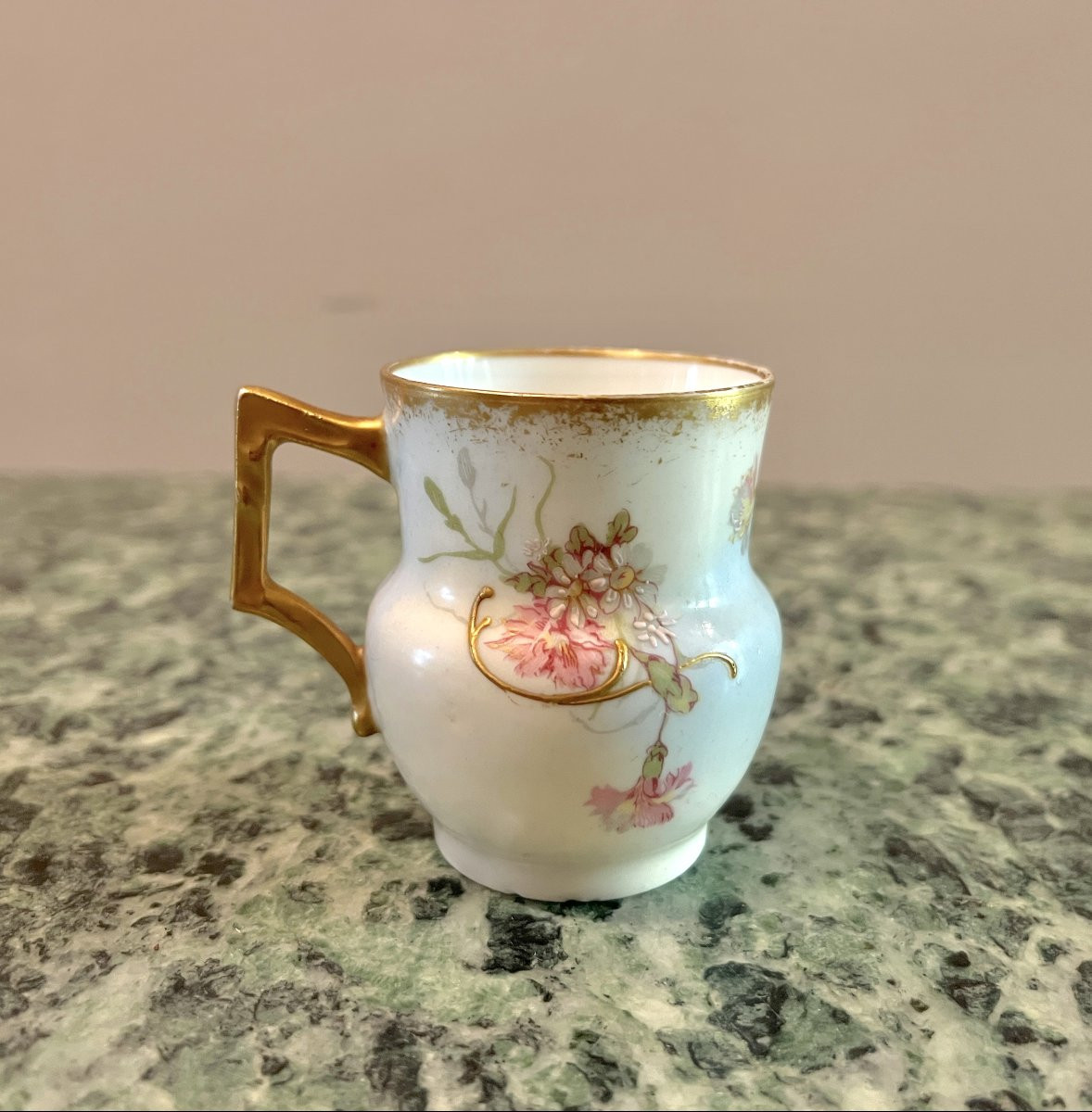 Limoges Porcelain Cup And Saucer, Late 19th Century-photo-7