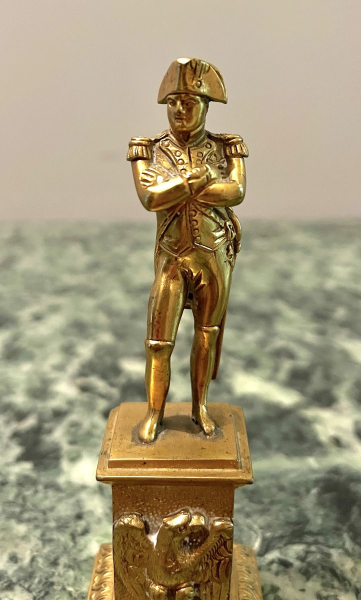 Petite statuette de Napoléon en bronze doré-photo-3