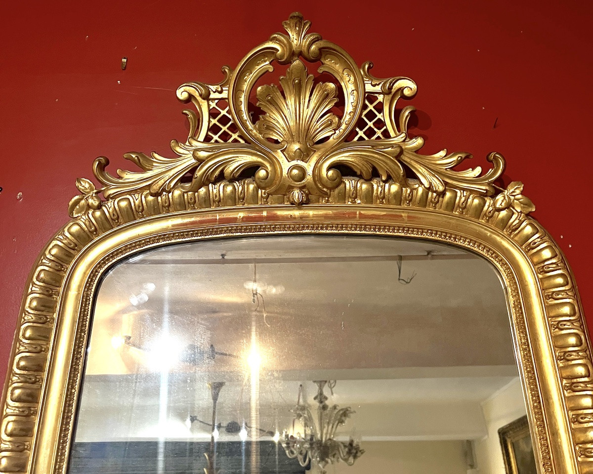 Miroir doré a coquille ajouré-photo-4