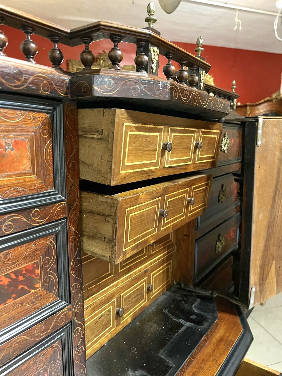 17th Century Marquetry Cabinet-photo-5