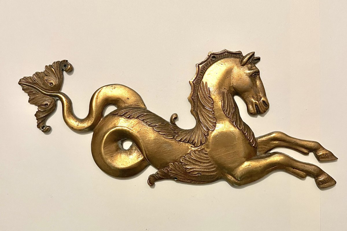 Deux paire de bronze d'ameublement hippocampe-photo-5