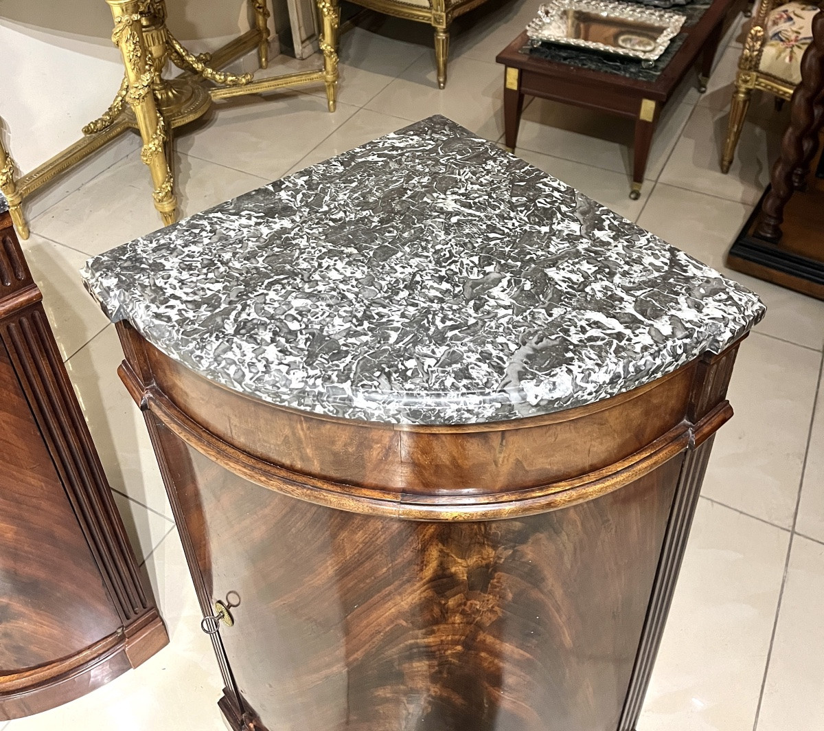 Pair Of Lxvi Style Corner Cabinets-photo-4