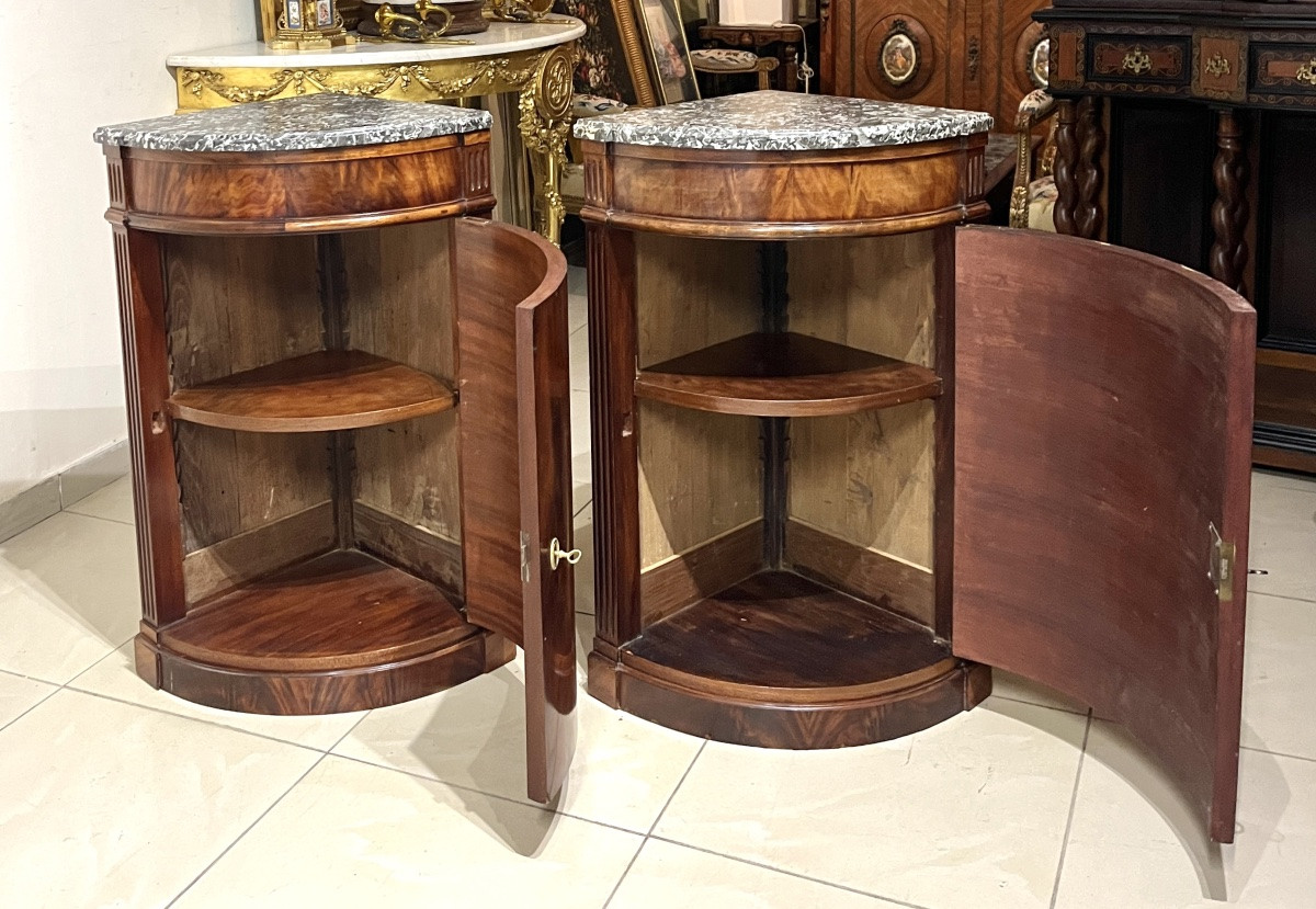 Pair Of Lxvi Style Corner Cabinets-photo-4