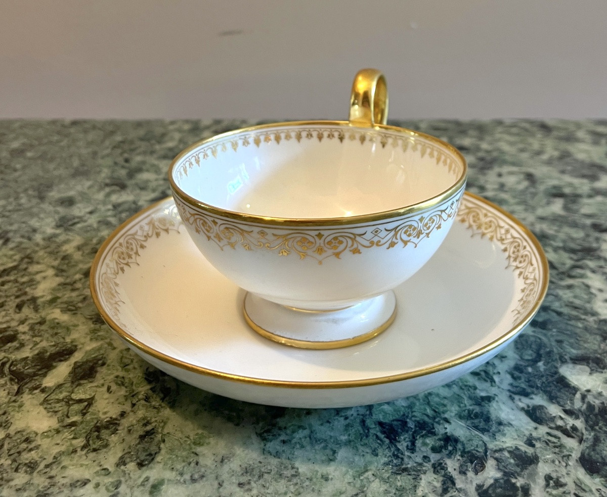 Tasse et sous tasse en porcelaine de Sèvres NIII 1868-photo-8