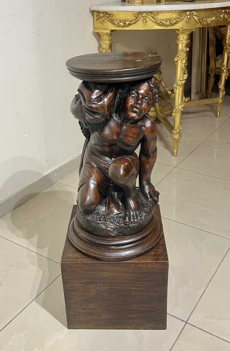 Nubian Wooden Stand 19th Century-photo-2