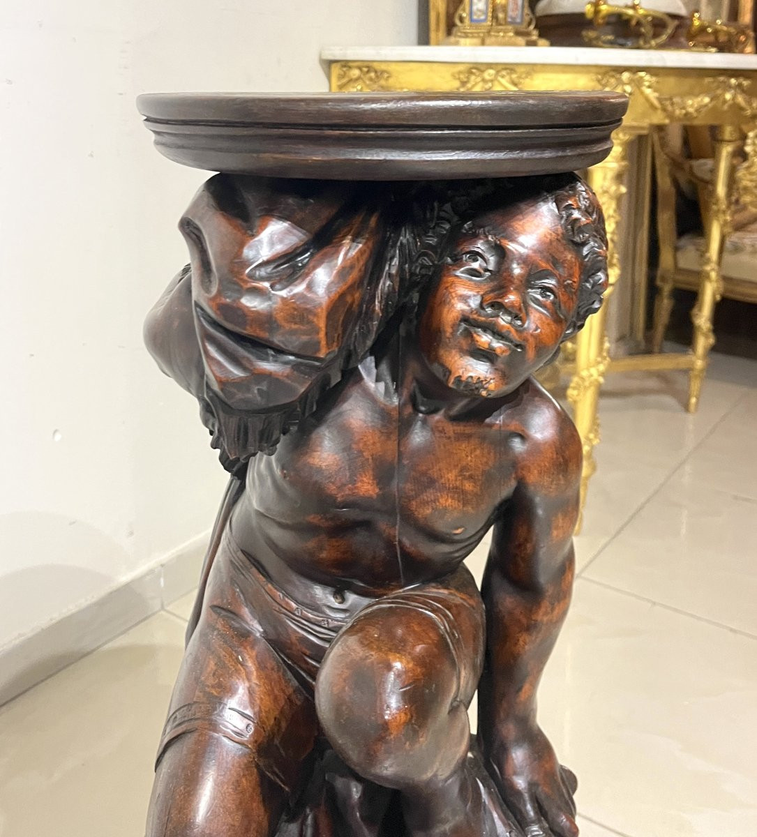 Nubian Wooden Stand 19th Century-photo-4