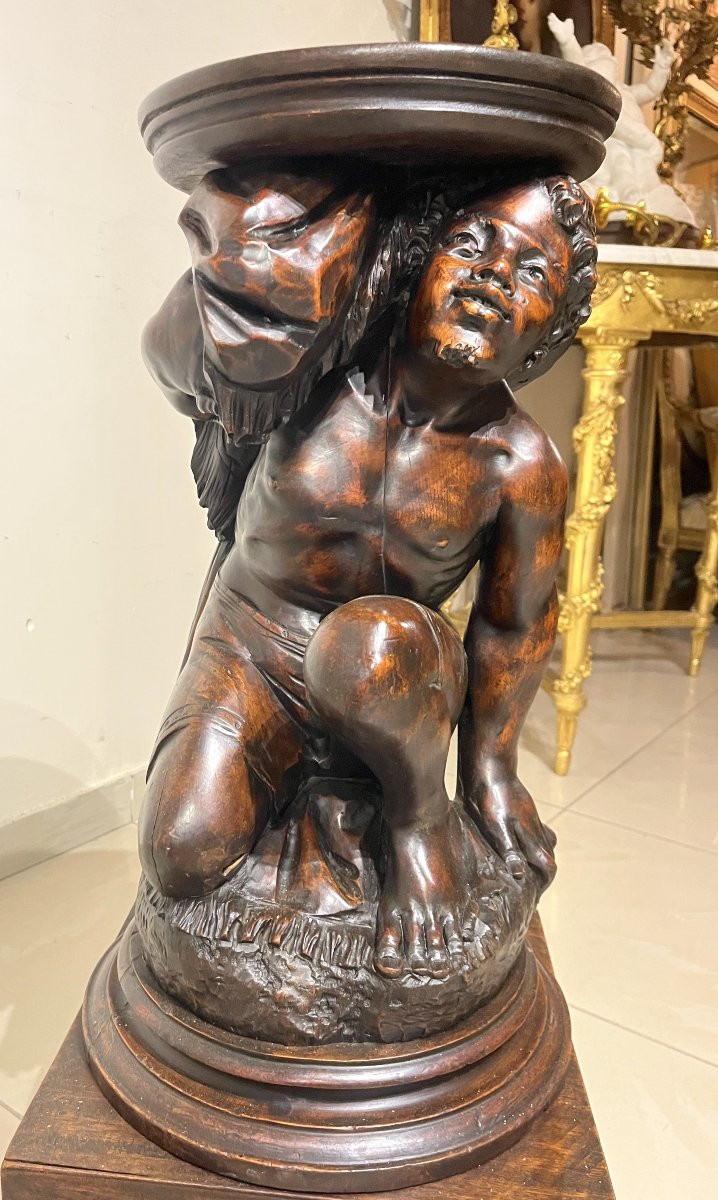 Nubian Wooden Stand 19th Century-photo-1