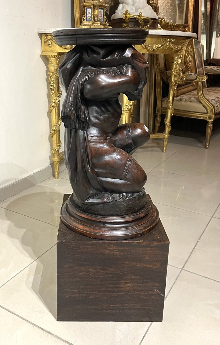 Nubian Wooden Stand 19th Century-photo-3
