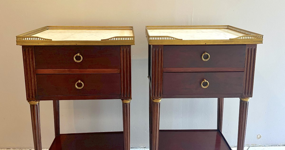 Pair Of Lxvi Style Mahogany Bedside Tables-photo-6