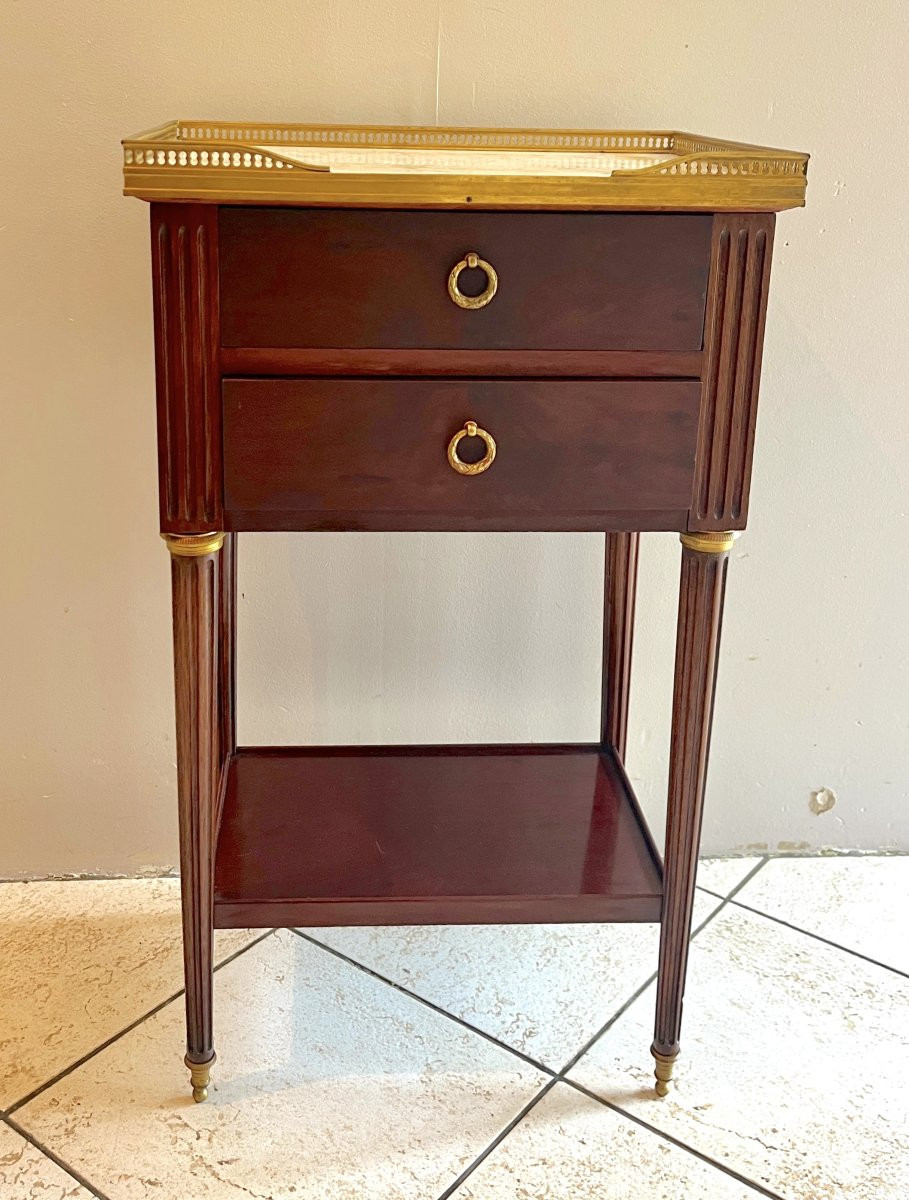Pair Of Lxvi Style Mahogany Bedside Tables-photo-7