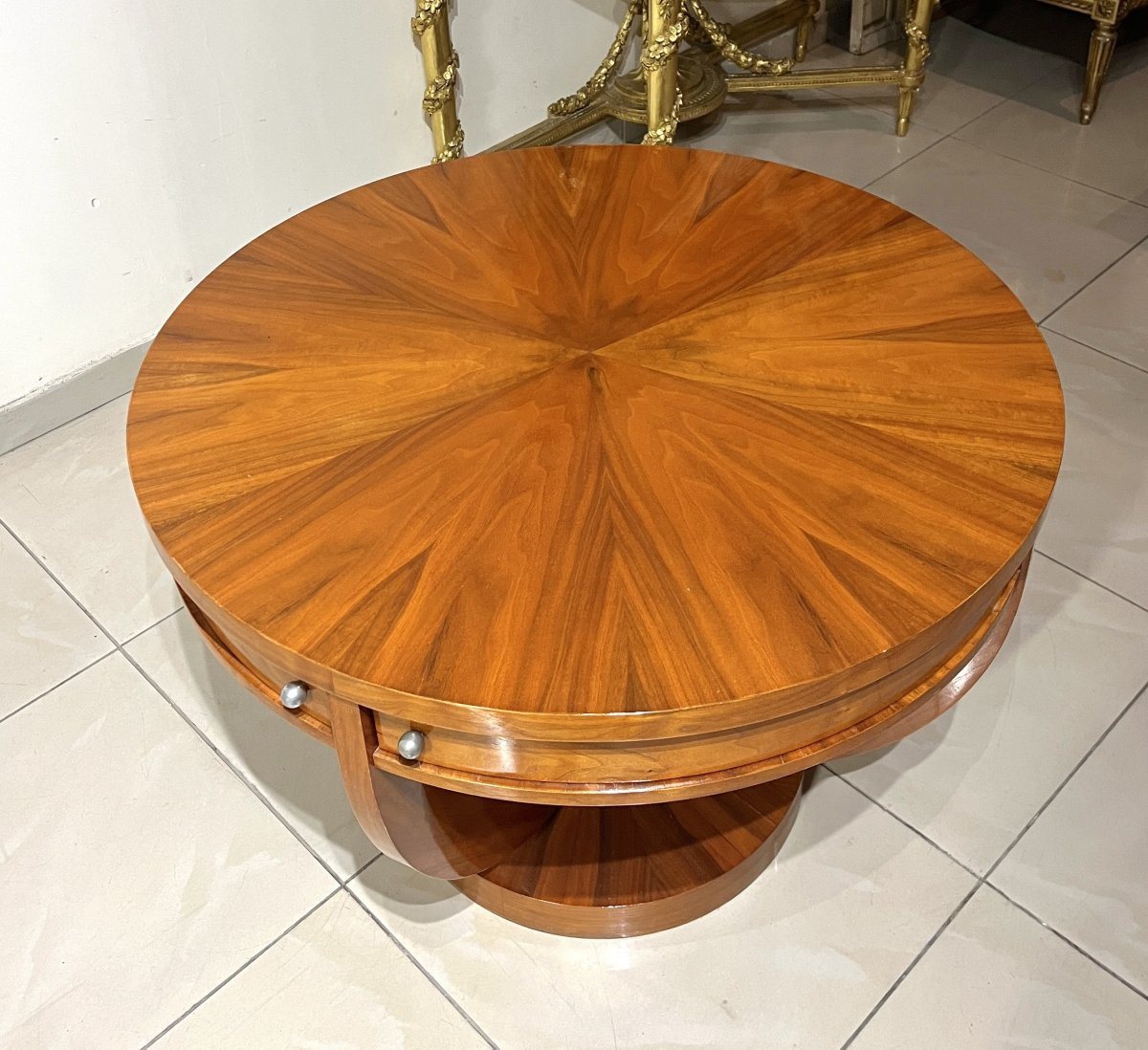 Hugues Chevalier Grand Guéridon Style Art Deco-photo-2