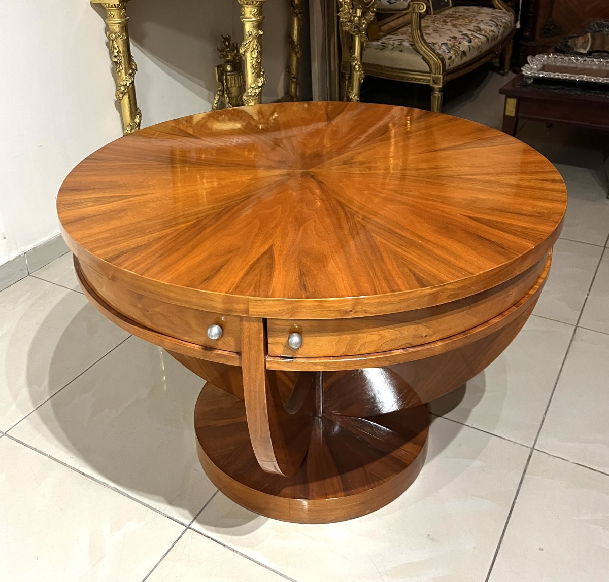 Hugues Chevalier Grand Guéridon Style Art Deco-photo-3