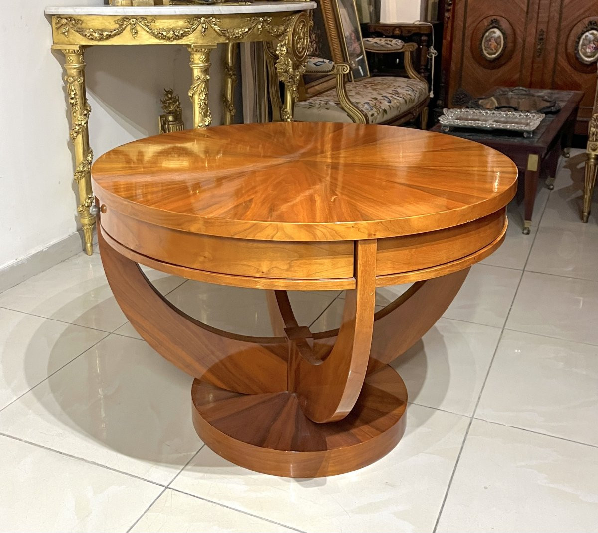 Hugues Chevalier Grand Guéridon Style Art Deco-photo-3