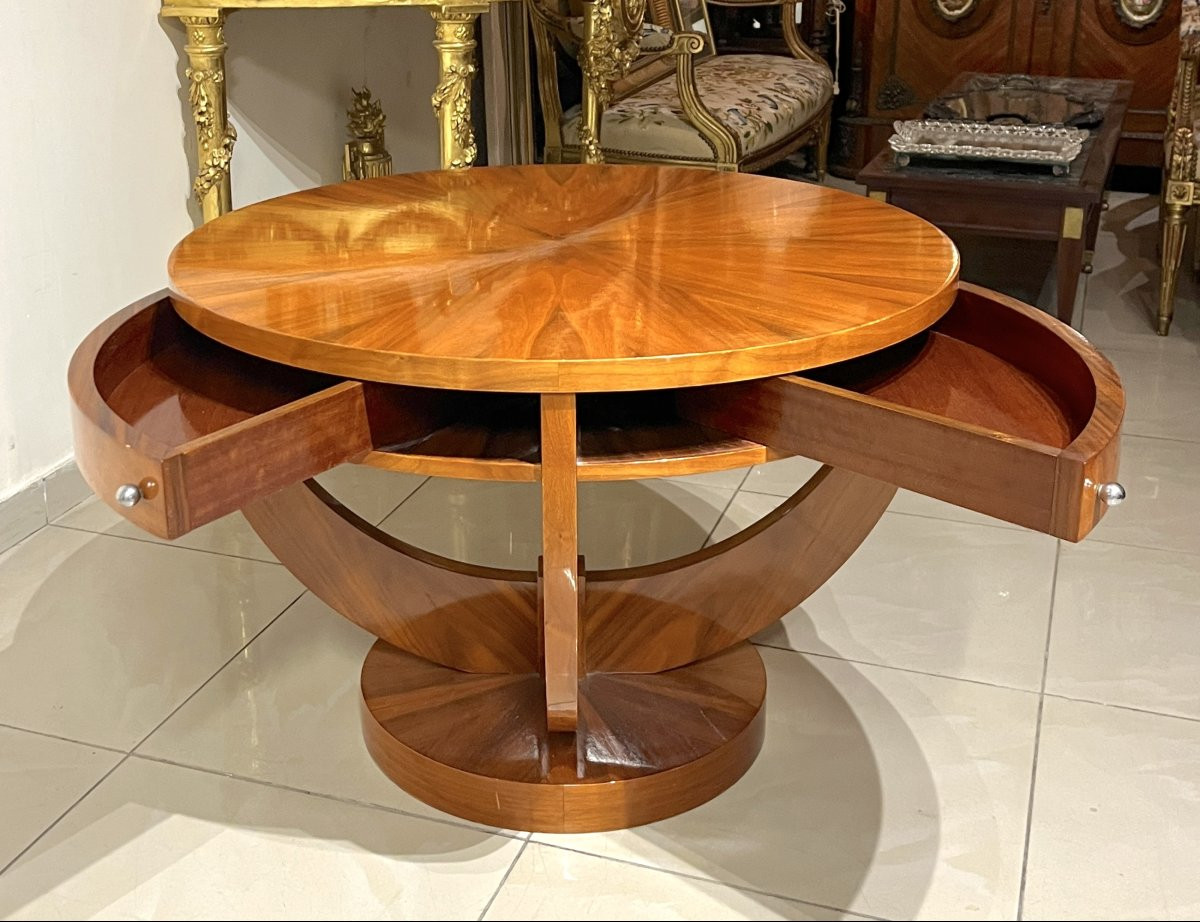 Hugues Chevalier Grand Guéridon Style Art Deco-photo-6