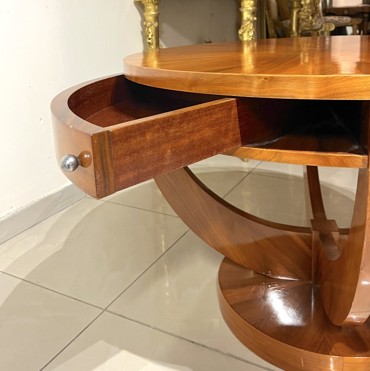 Hugues Chevalier Grand Guéridon Style Art Deco-photo-7
