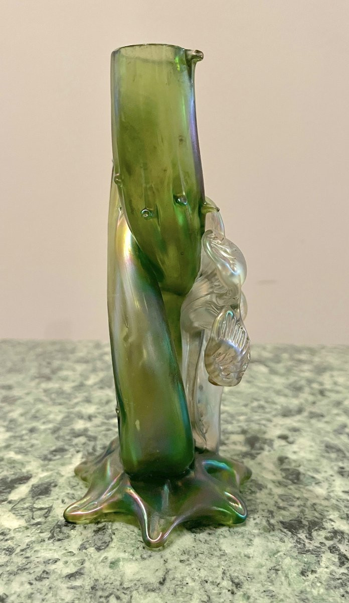 Vase en verre irisé Art Nouveau-photo-3