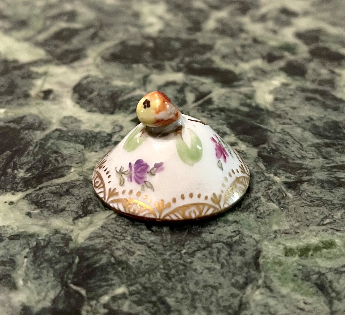Dresden Polychrome Porcelain Inkwell-photo-5