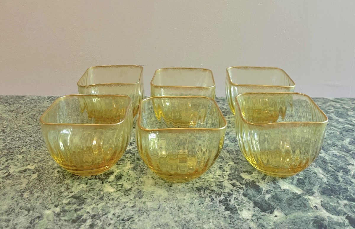 6 Daum Crystal Bowls, Late 19th Century
