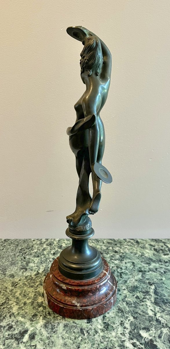 Bronze Dancer With Cymbals Art Nouveau Signed "faure"-photo-3
