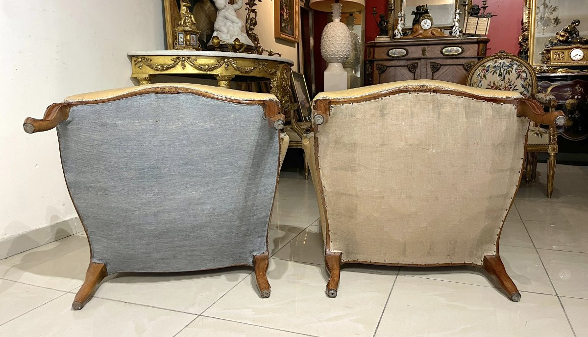 Paire de bergères de style LXV XIXème siècle-photo-5