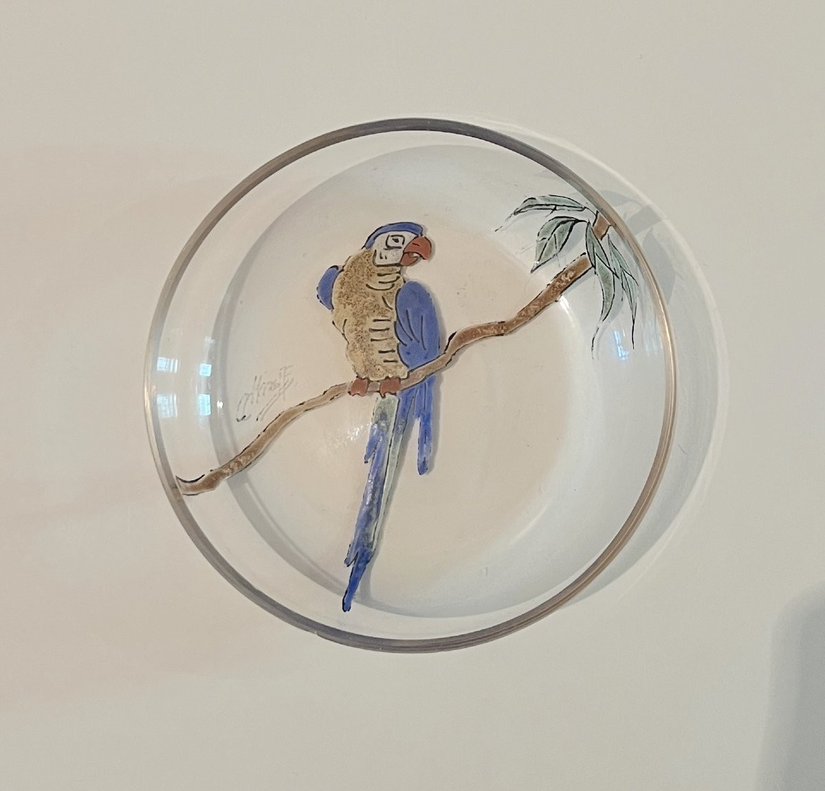 Cinq coupelles en verre à décor émaillé d'animaux-photo-4