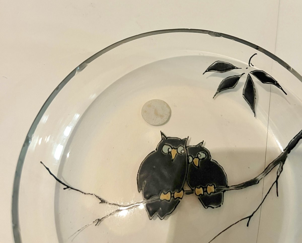 Cinq coupelles en verre à décor émaillé d'animaux-photo-3