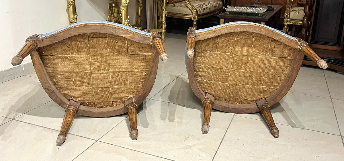 Paire de petites bergères de style LXVI-photo-5