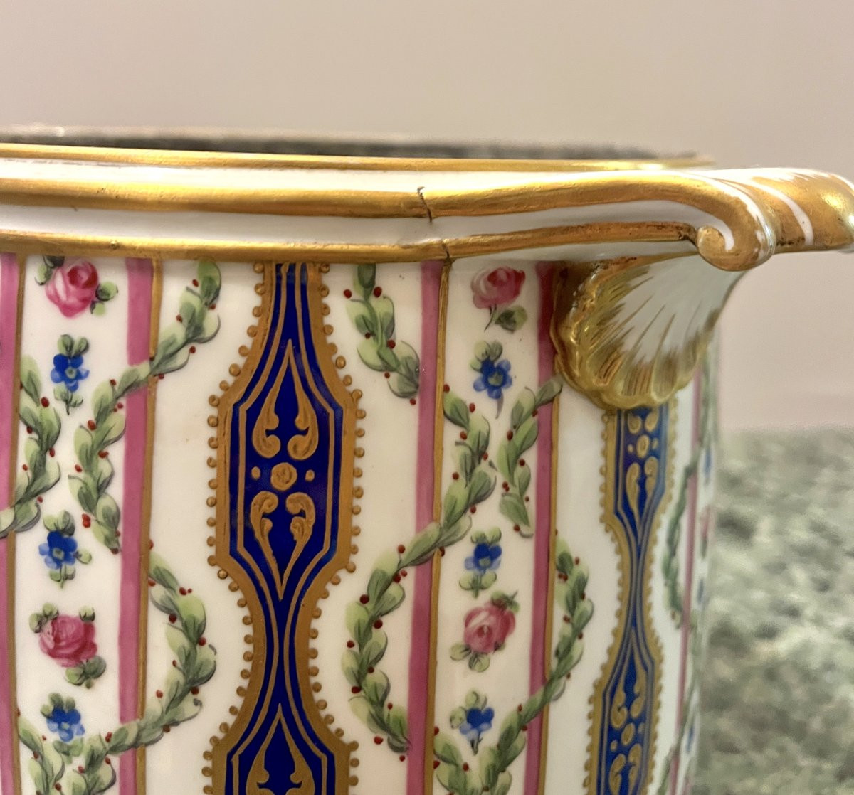 Large Sèvres Porcelain Cooler, Lxv Period-photo-2