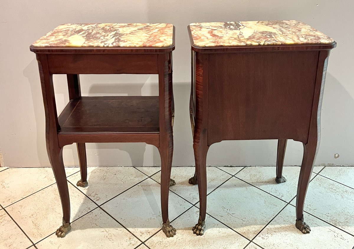 Pair Of 19th Century Transition Style Bedside Tables-photo-6