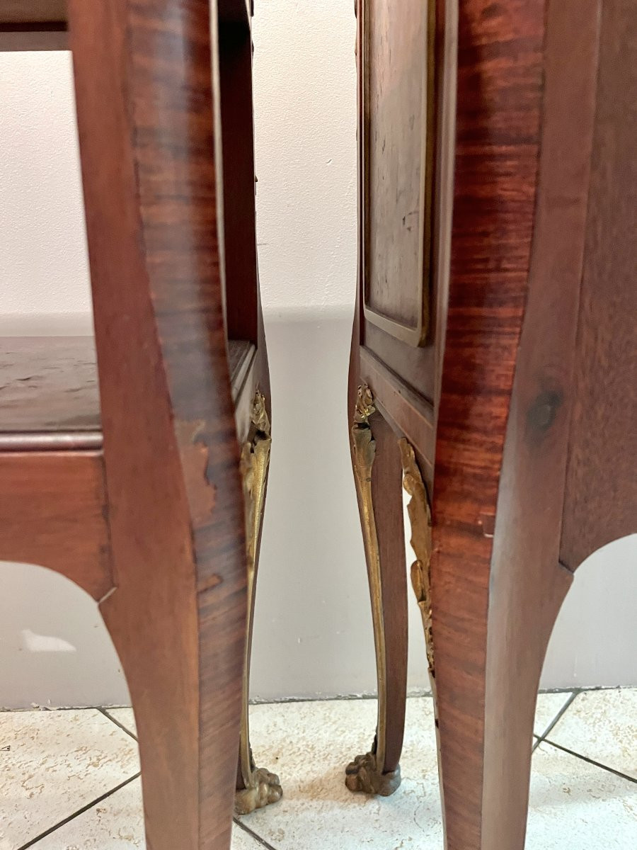 Pair Of 19th Century Transition Style Bedside Tables-photo-7