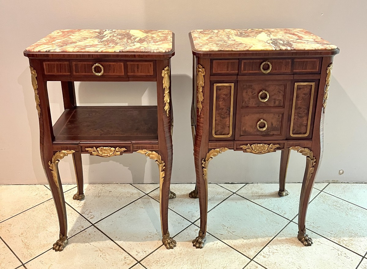 Pair Of 19th Century Transition Style Bedside Tables