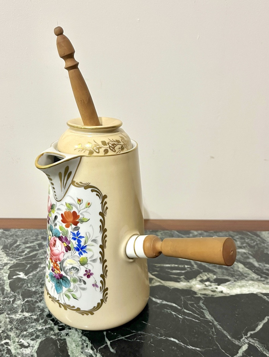 Chocolatière en porcelaine de Paris fin XIXeme-photo-2