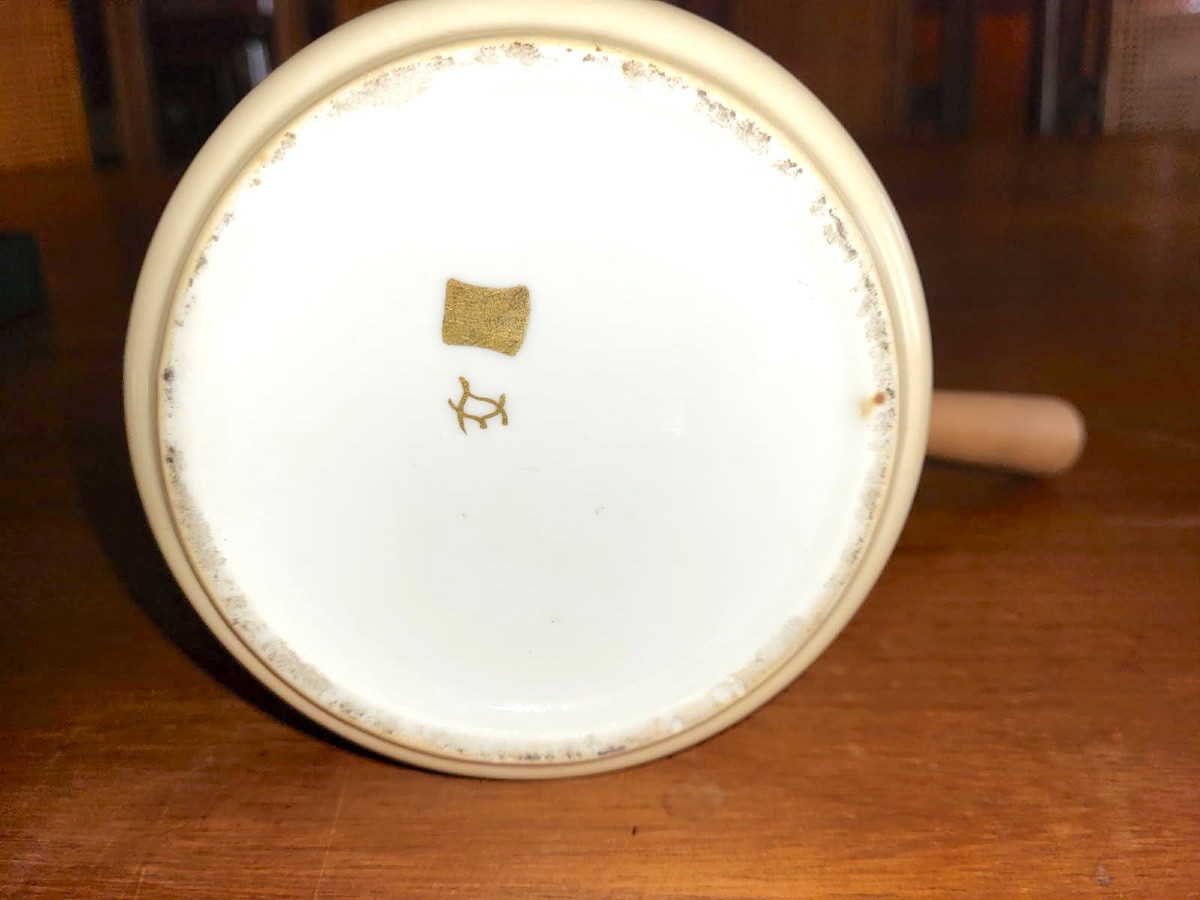 Chocolatière en porcelaine de Paris fin XIXeme-photo-7