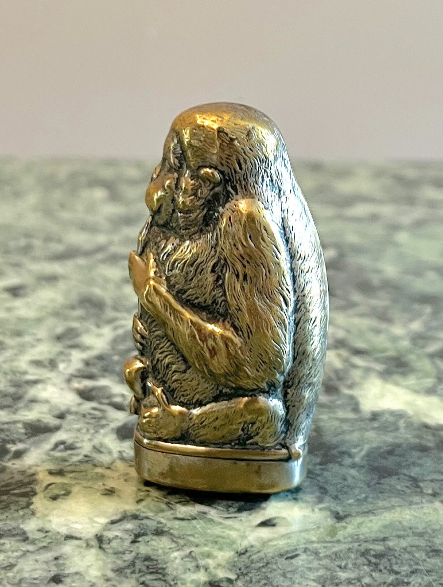 Pyrogène boite à allumettes représentant un singe fin XIXème-photo-3