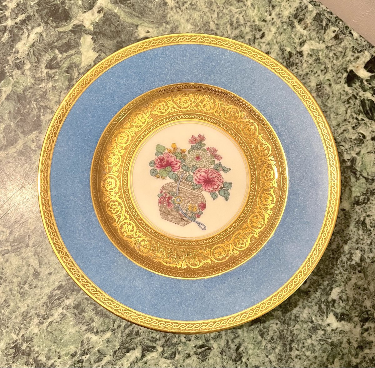 Six assiettes en porcelaine E. Bourgeois Paris-photo-2