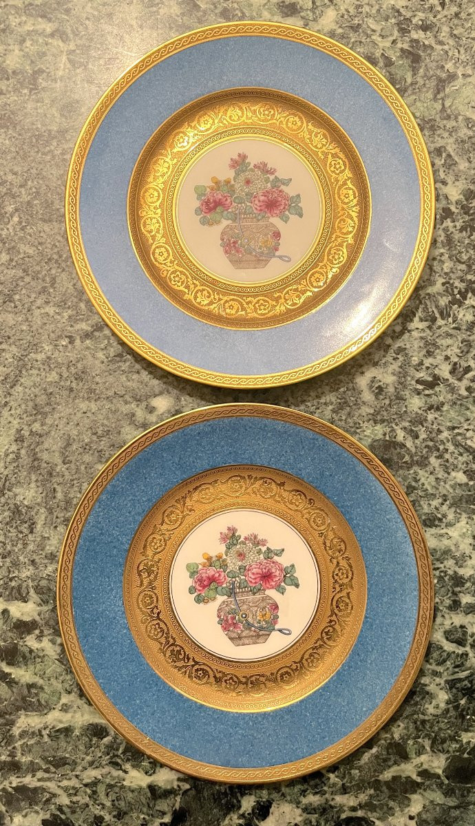 Six assiettes en porcelaine E. Bourgeois Paris-photo-4