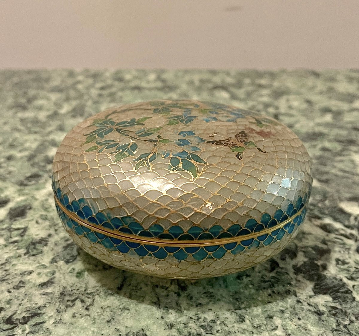 Round Plique-à-jour Enamel Box, China, 20th Century-photo-2