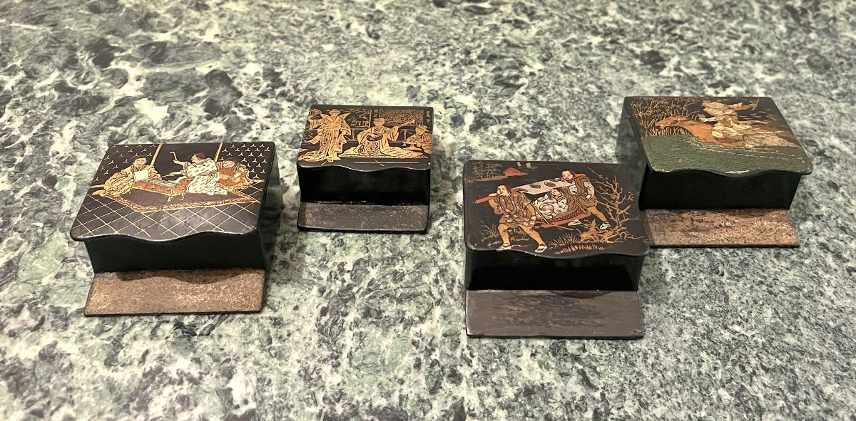 Four Asian-themed Matchbox Lighters