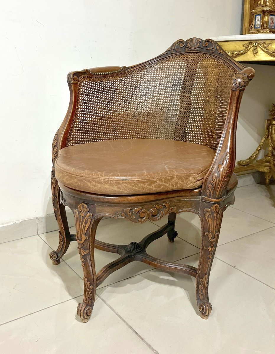 Fauteuil de bureau style LXV, XIXème siècle-photo-2