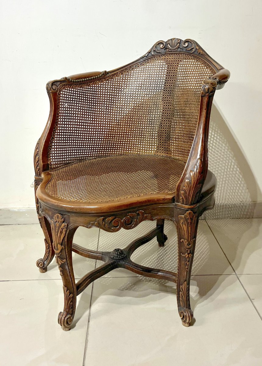 Fauteuil de bureau style LXV, XIXème siècle-photo-3