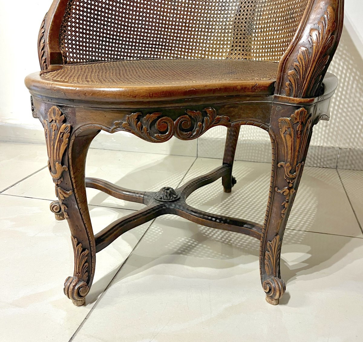 Fauteuil de bureau style LXV, XIXème siècle-photo-3