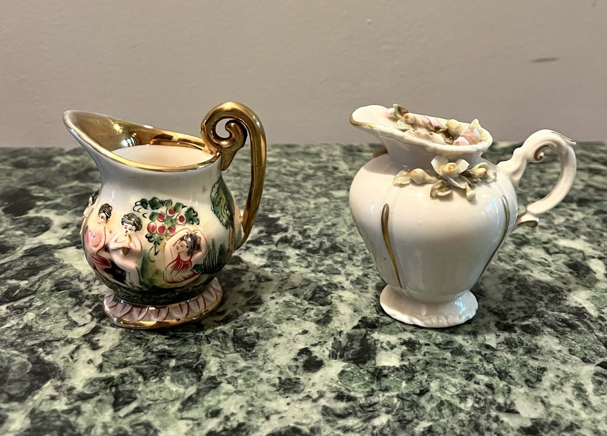 Capodimonté 2 Porcelain Milk Jugs-photo-2