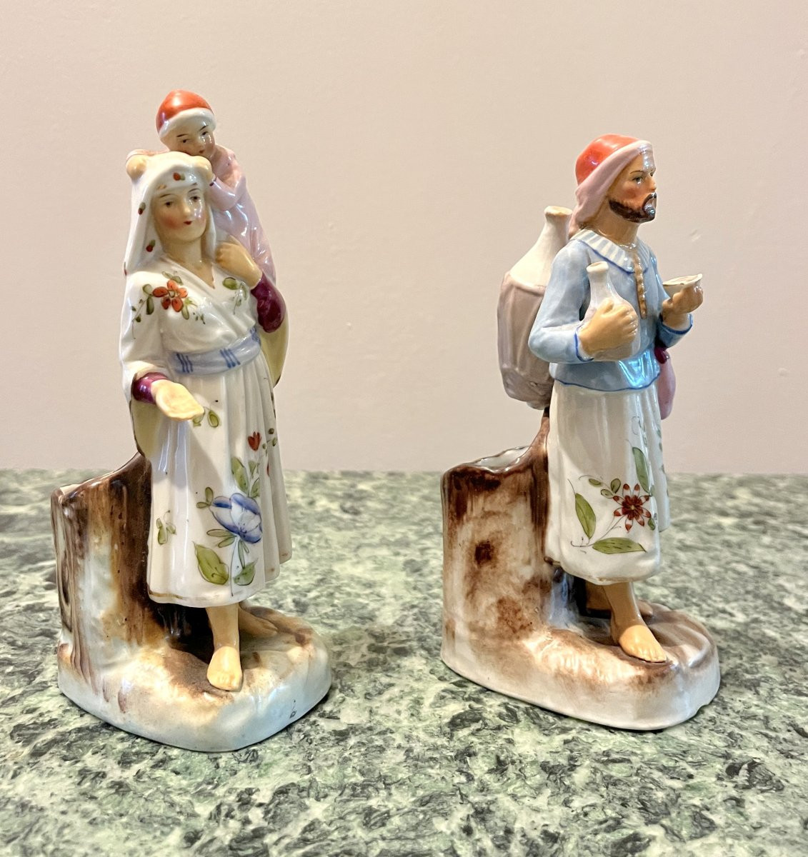 Pair Of 19th-century Porcelain Lighters-photo-2